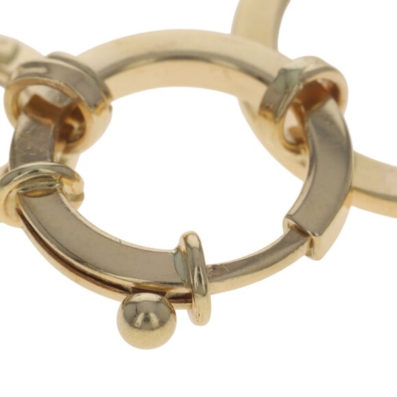 Gold Ribbed Circle Link Bracelet 8.75 Yellow Gold Circle Link Bracelet 7 3/4\